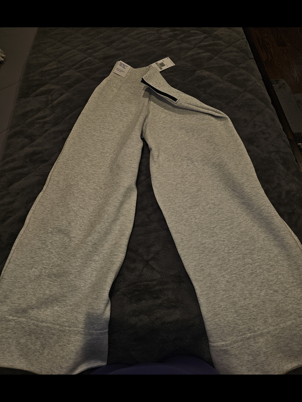 Nike Womens' Light Gray Wide-Leg Sweatpants - Picture 8 of 9